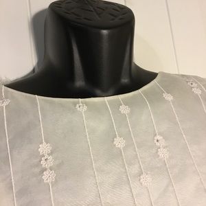 Talbots Sleeveless Top 100% Silk Beaded Ivory 12